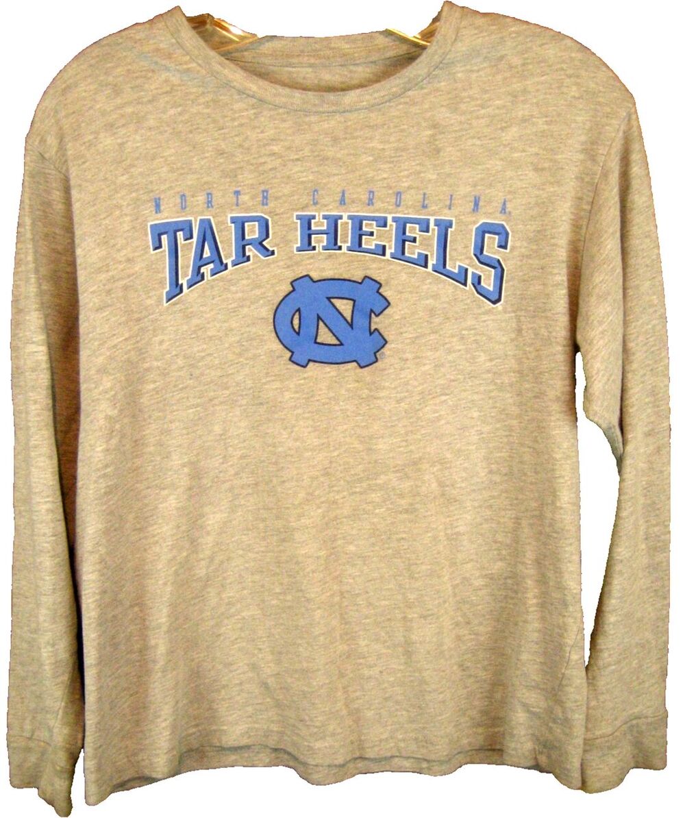 Youth Gen 2 Gray Heather LS Pullover Crew Neck T-Shirt UNC Tar Heels sz Y 14-16